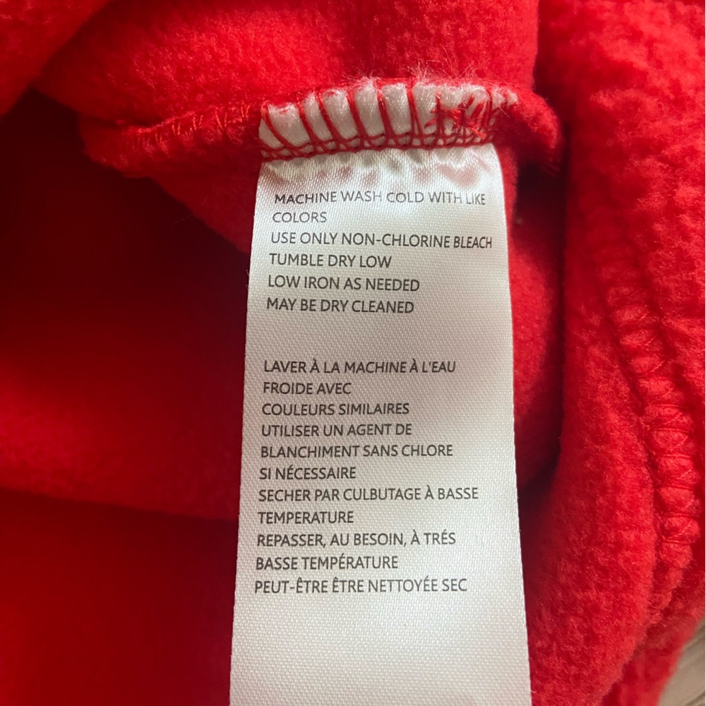 Free People Poppy Cropped Fleece 1/4 Zip XS Red Lightweight Pullover EUC - Picture 5 of 9